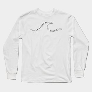 Minimal wave design with pattern, Front and back Long Sleeve T-Shirt